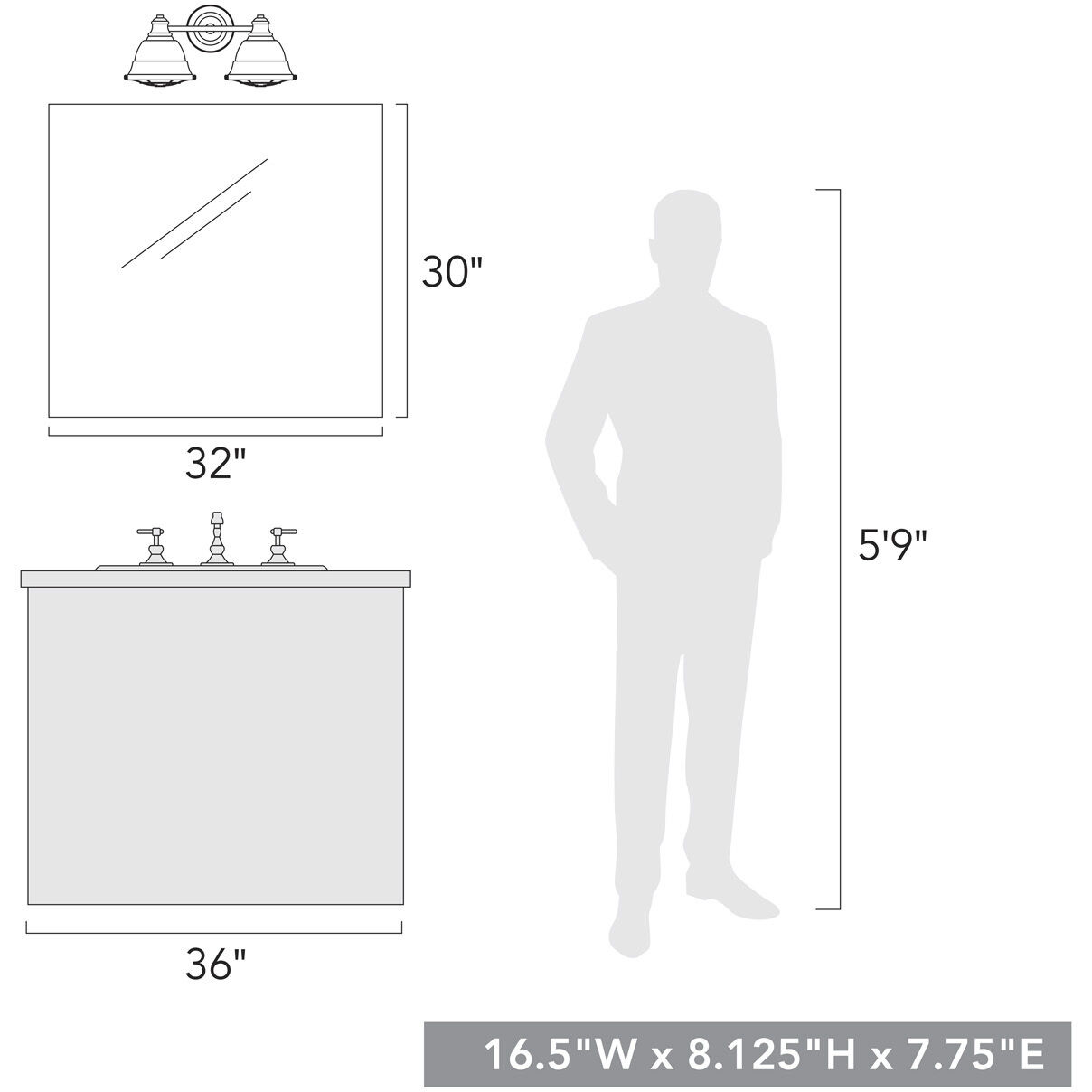 Bartlett Vanity Wall Light in French White