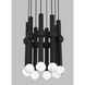 Sean Lavin Guyed LED Nightshade Black Chandelier Ceiling Light, Integrated LED