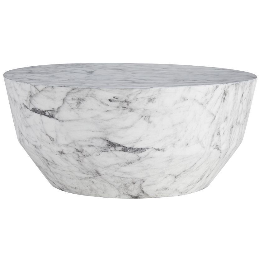 Godwin 32 inch White Faux Marble Coffee Table