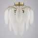 Burbank 4 Light 13.5 inch Muted Gold Semi-Flush Mount Ceiling Light