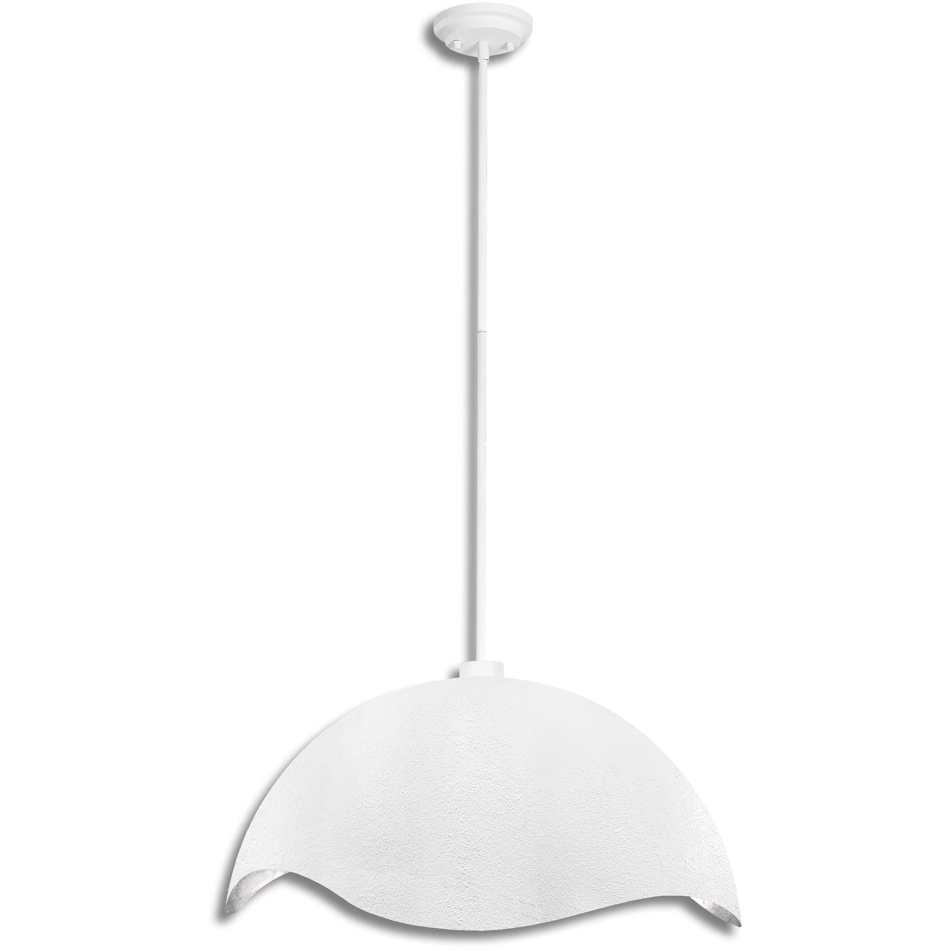 Eclos 1 Light 23.88 inch Textured White With Silver Leaf Inside Pendant Ceiling Light