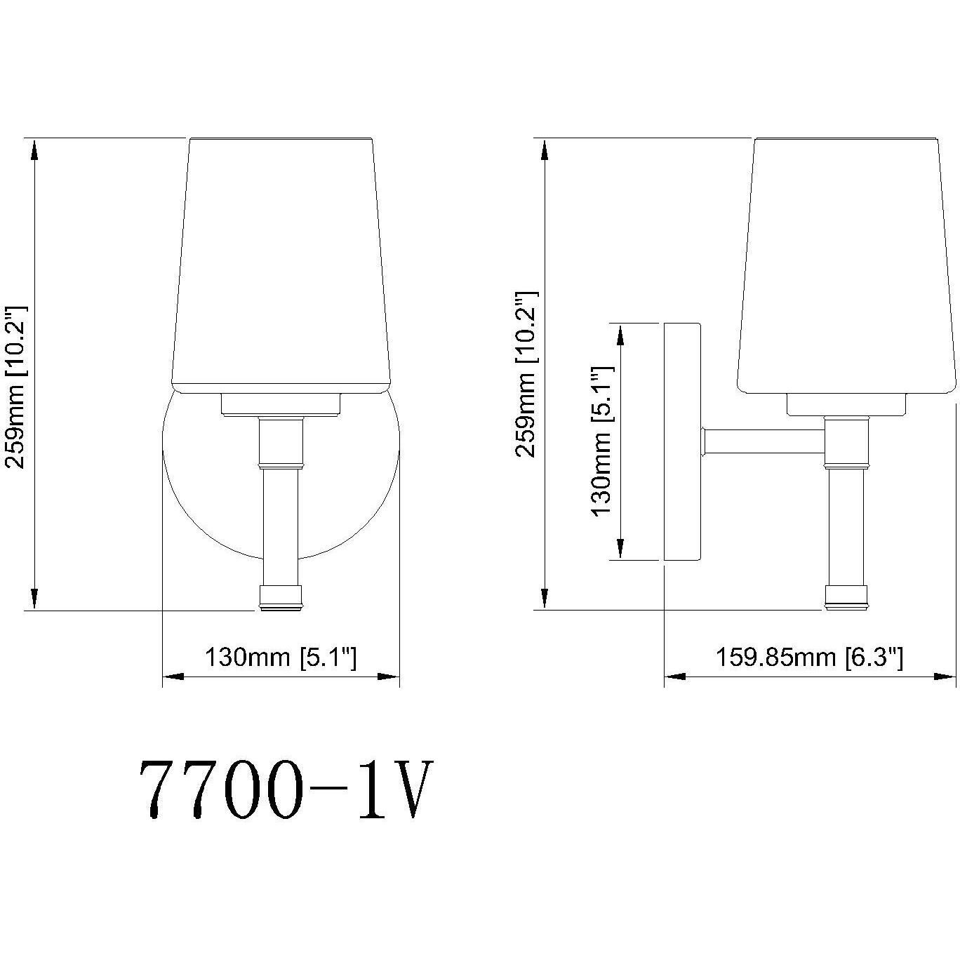Henri 1 Light 6.5 inch Modern Gold Bathroom Vanity Wall Light