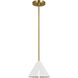 Kelly by Kelly Wearstler Cambre Pendant Ceiling Light in Matte White / Burnished Brass