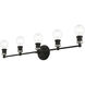 Lansdale 5 Light 34 inch Black with Brushed Nickel Accents Vanity Sconce Wall Light, Large