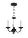 Home Basics 3 Light 14 inch Black Mini Chandelier Ceiling Light