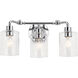 Gunnison 3 Light 24 inch Chrome Wall Mt Bath 3 Arm Wall Light