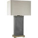 Elliot Bay 28 inch 100 watt Gray with Stone Outdoor Table Lamp