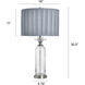 Lotus 30.5 inch 100 watt Lotus Silver and Blue Table Lamp Portable Light