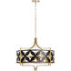 Mariposa 5 Light 28.5 inch Matte Black with Aged Brass Pendant Ceiling Light