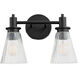 Lawton 2 Light 14 inch Matte Black Vanity Light Wall Light