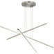 Essence Trio LED 50 inch Satin Nickel Linear Chandelier Ceiling Light, Integrated LED