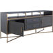 Jameson Natural Black / Black Faux Shagreen / Stained Gold Cabinet