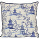 Chinoiserie 22 inch Cobalt Blue Pillow in 22" x 22"