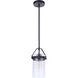 Franklin 1 Light 6.38 inch Midnight Outdoor Pendant