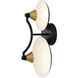 Redding Wall Sconce Wall Light in Matte Black With White And Brass Accent, Matte Black