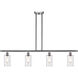 Ballston Clymer 4 Light 48 inch Brushed Satin Nickel Island Light Ceiling Light in Clear Glass, Ballston