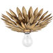 Broche 1 Light 11 inch Antique Gold Flush Ceiling Light