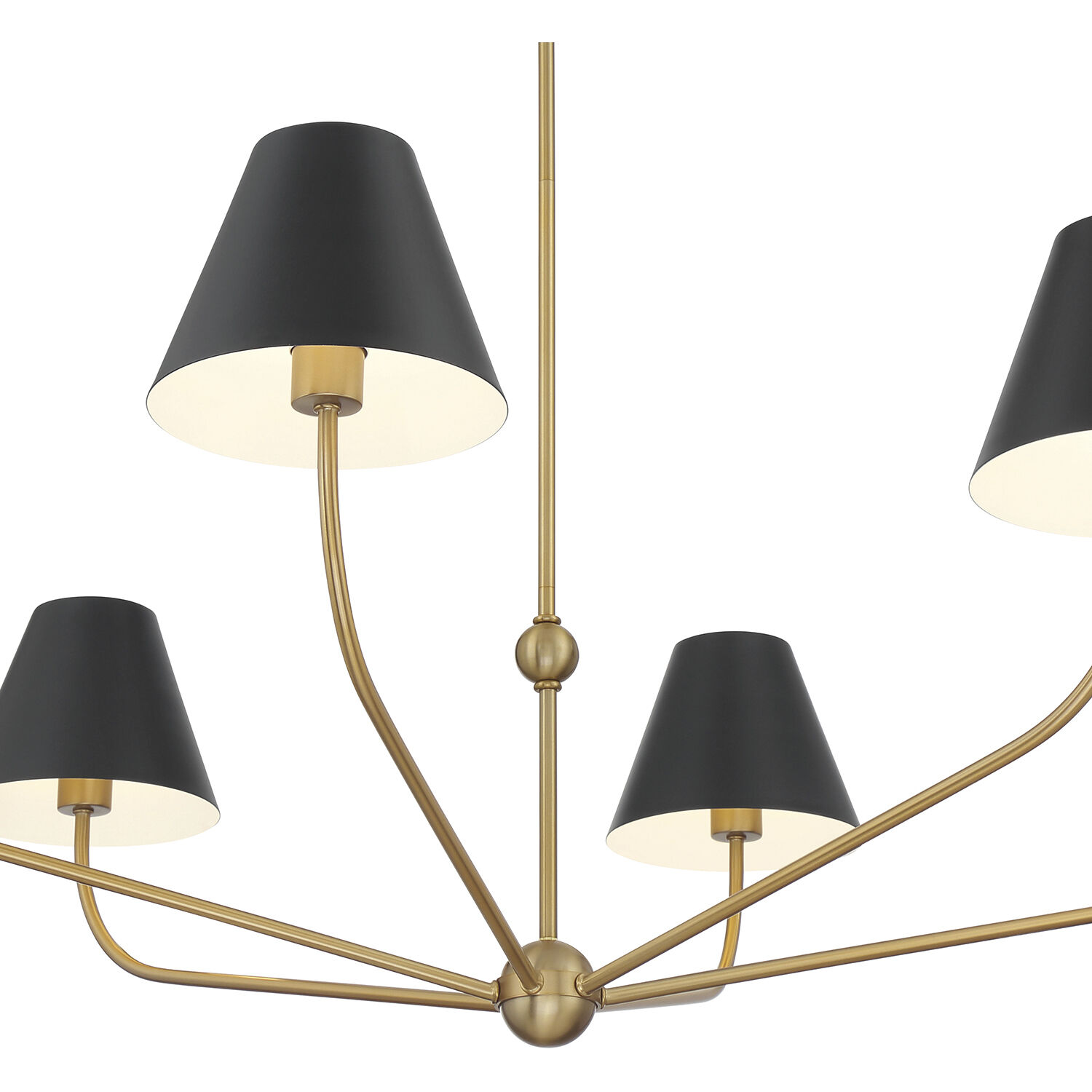 Xavier 6 Light 48 inch Vibrant Gold Chandelier Ceiling Light in Vibrant Gold and Matte Black