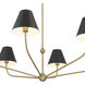 Xavier 6 Light 48 inch Vibrant Gold Chandelier Ceiling Light in Vibrant Gold and Matte Black