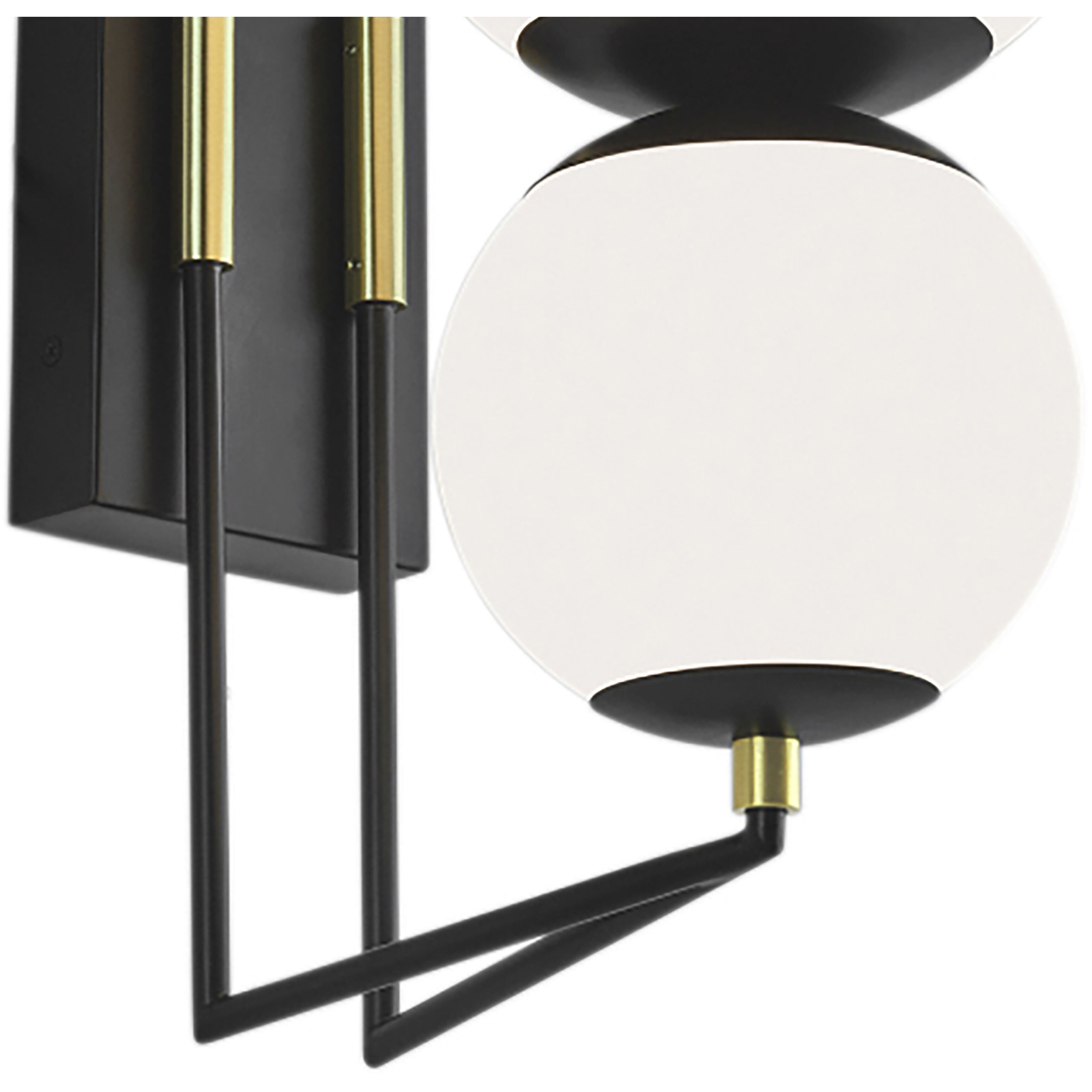 Cosmos LED 18.38 inch Matte Black with Satin Brass and Matte White Outdoor Wall Sconce