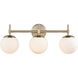 None 3 Light 24 inch Modern Gold Bathroom Vanity Light Wall Light