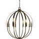 Luna 8 Light 36 inch Brushed Nickel Foyer Chandelier Ceiling Light
