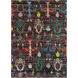 Chocho 132 X 96 inch Black and Red Area Rug, Cotton