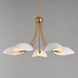 Maris 5 Light 26.5 inch White and Natural Aged Brass Single-Tier Chandelier Ceiling Light