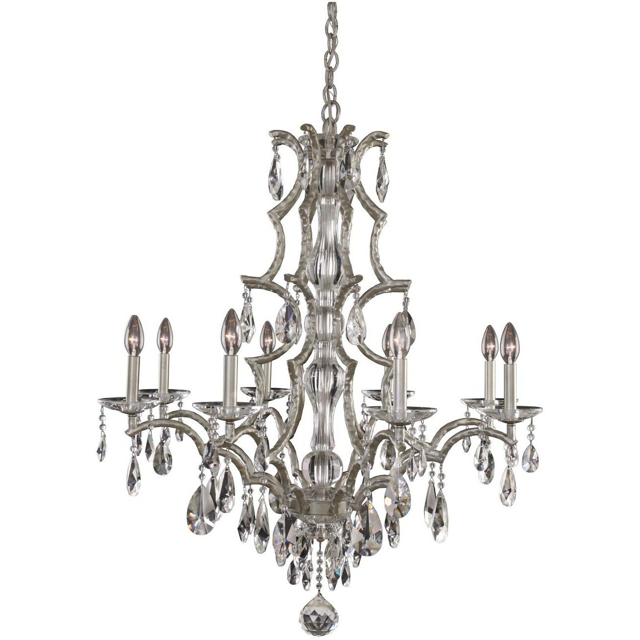 Shorecrest 8 Light 34 inch Sliver Dollar Chandelier Ceiling Light