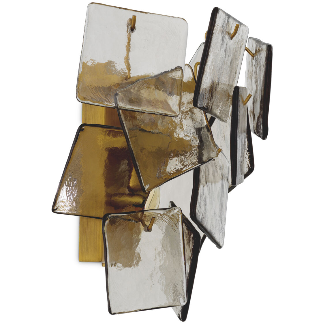 Bitmore 2 Light 13.98 inch Antique Brass and Light Smoke Glass Wall Lamp Wall Light