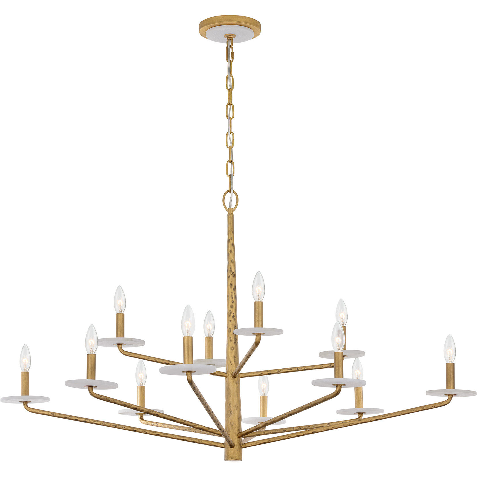 Judi 12 Light 48 inch Distressed Gold Chandelier Ceiling Light