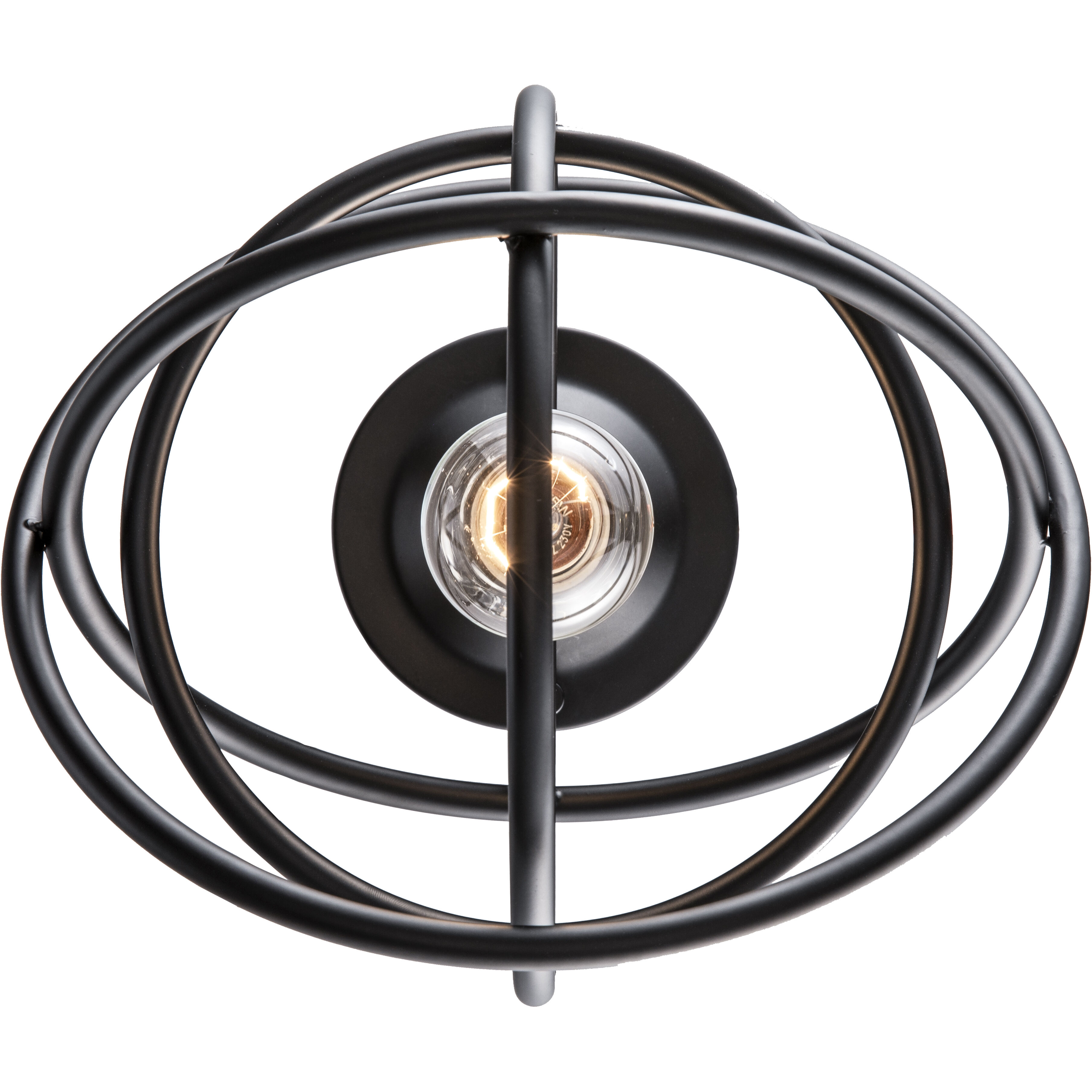 Lyra 1 Light 9 inch Black Semi-Flush Mount Ceiling Light