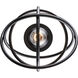 Lyra 1 Light 9 inch Black Semi-Flush Mount Ceiling Light