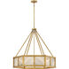Lisa McDennon Sura 6 Light 35 inch Distressed Brass Chandelier Ceiling Light, Drum