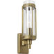 Flynn 1 Light Time Worn Brass Wall Sconce Wall Light