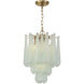Ollie 4 Light 14.25 inch Aged Brass Chandelier Ceiling Light in Sand Glass Green