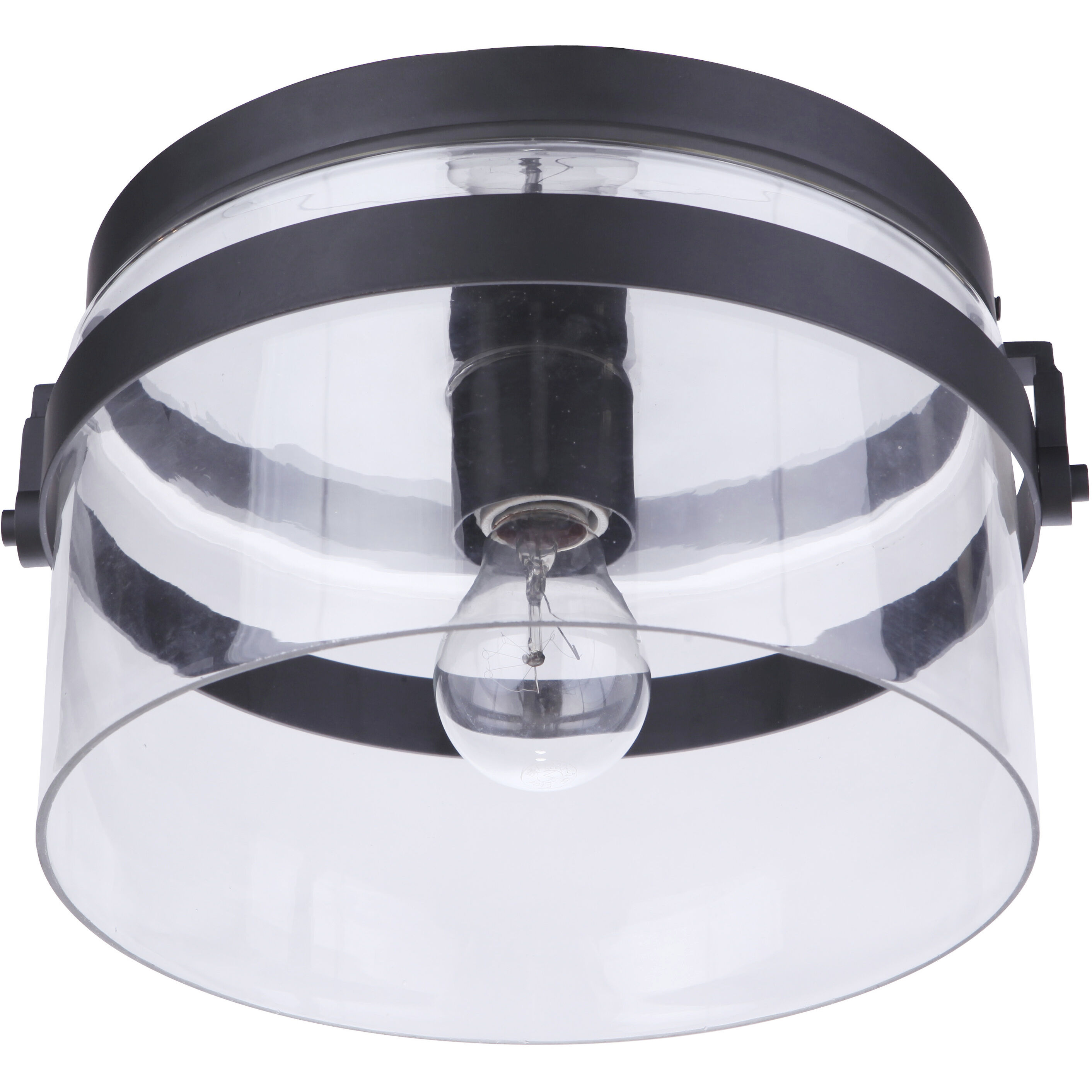 Franklin 1 Light 11.63 inch Midnight Outdoor Flushmount