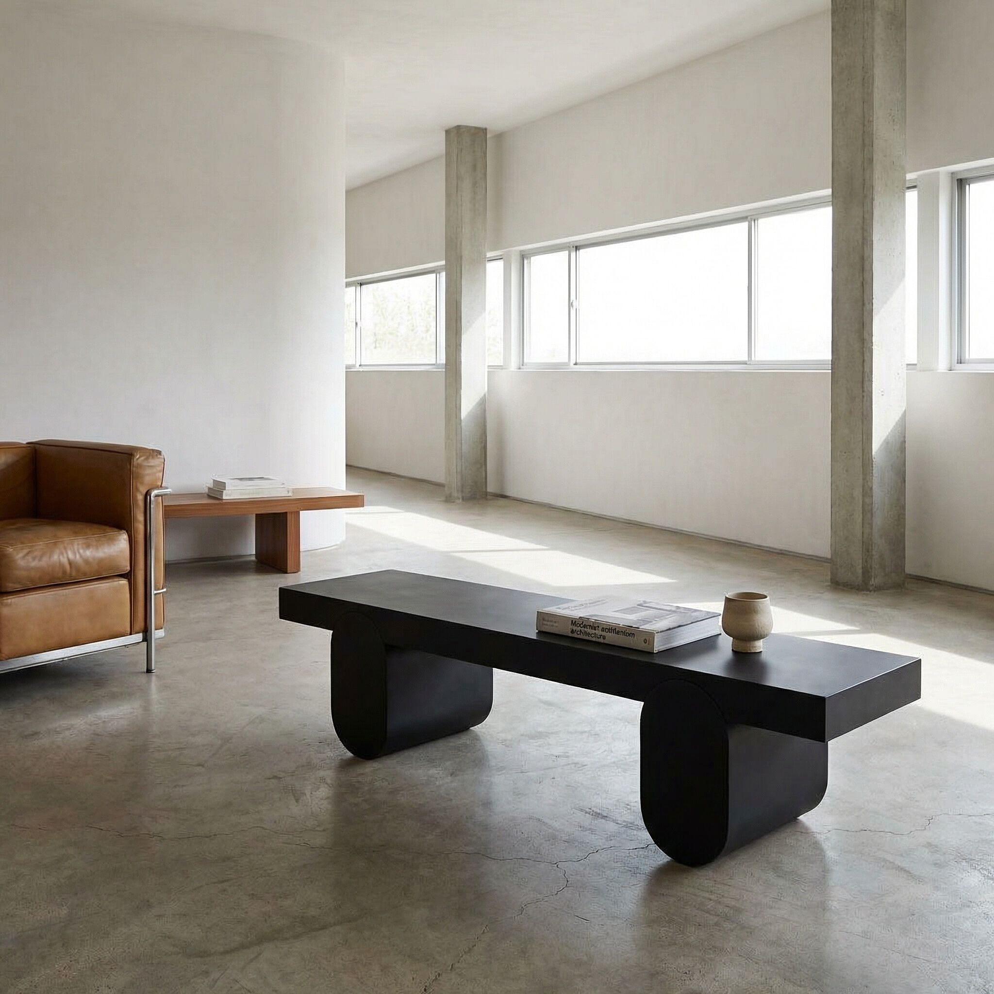 Evora 76 X 18 inch Matte Black Coffee Table