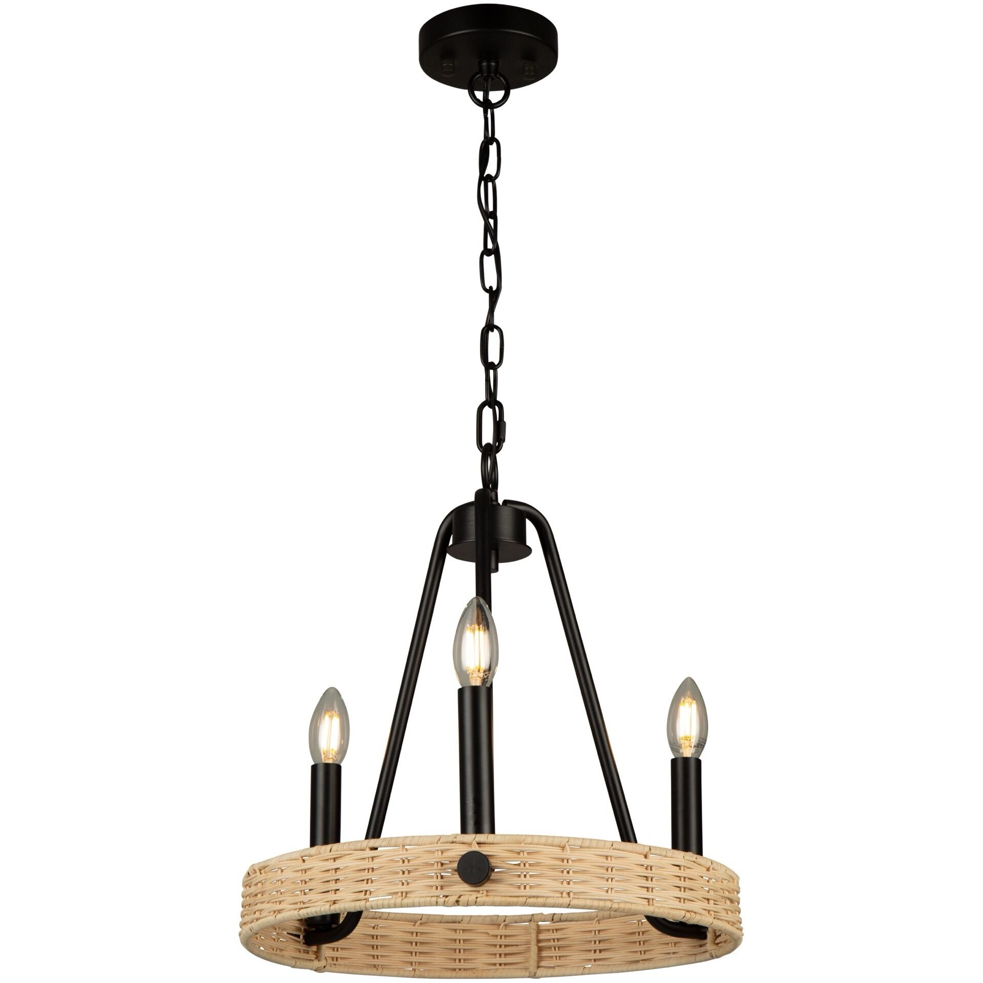Perris LED 16 inch Black Chandelier Ceiling Light