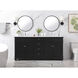 Wesley 72 X 22 X 35 inch Black Vanity Sink Set