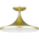 Waldorf 1 Light 14 inch Soft Gold with Polished Brass Accents Semi-Flush Ceiling Light