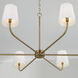Brody 6 Light 47 inch Aged Brass Chandelier Ceiling Light