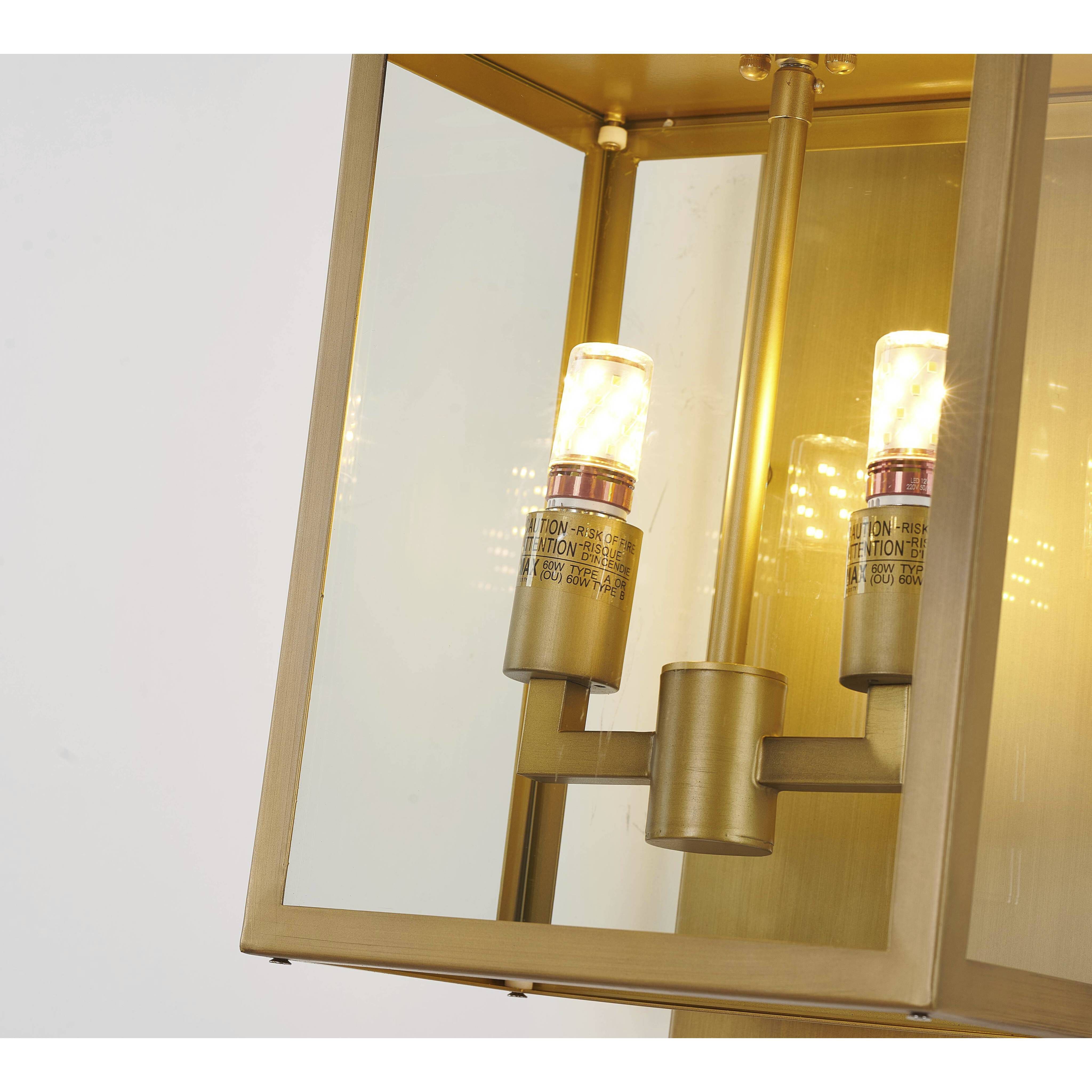 Canada 2 Light 16.5 inch Brass Outdoor Wall Sconce