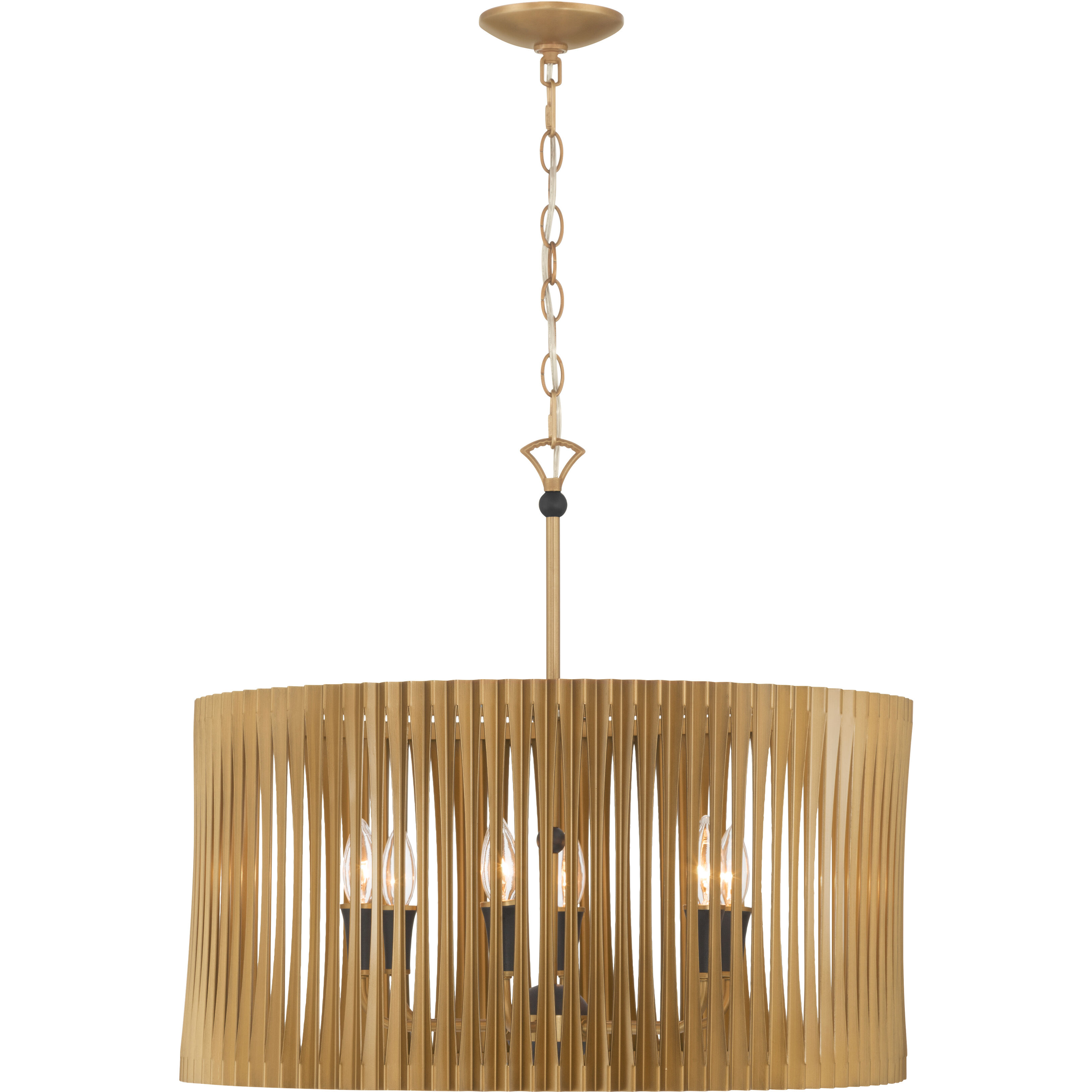 Aven 6 Light 24 inch Sand Coal Black and Legacy Brass Pendant Ceiling Light