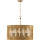 Aven 6 Light 24 inch Sand Coal Black and Legacy Brass Pendant Ceiling Light