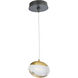 Athena LED 4.5 inch Matte Black and Brushed Brass Pendant Ceiling Light