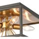 Spark 4 Light 12 inch Matte Black with Burnished Brass Flush Mount Ceiling Light