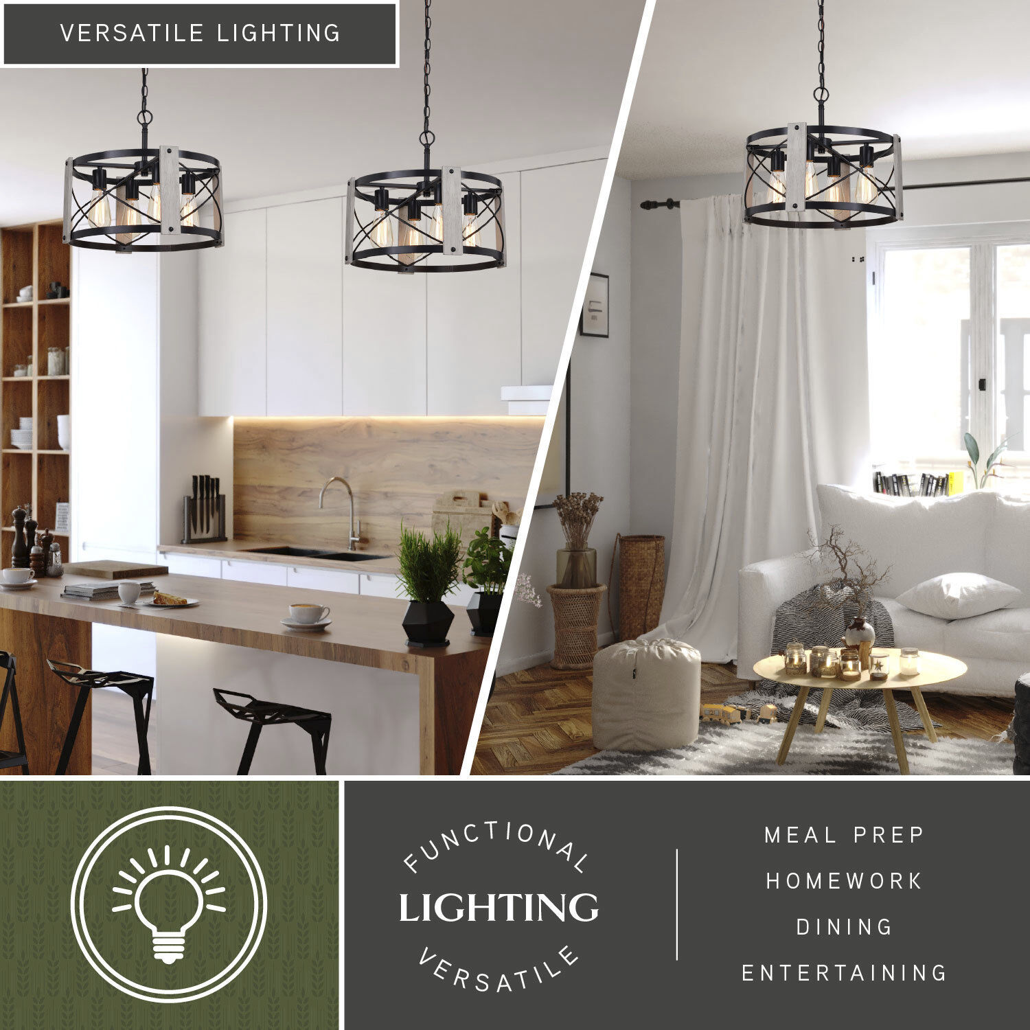 Burien 4 Light 18 inch Taupe Pendant Ceiling Light