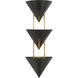 Versus 3 Light 10 inch Urban Bronze Wall Sconce Wall Light in Steel Shade