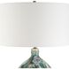 Mihaela 27 inch 150.00 watt Ivory and Green with Crystal and Brass Table Lamp Portable Light